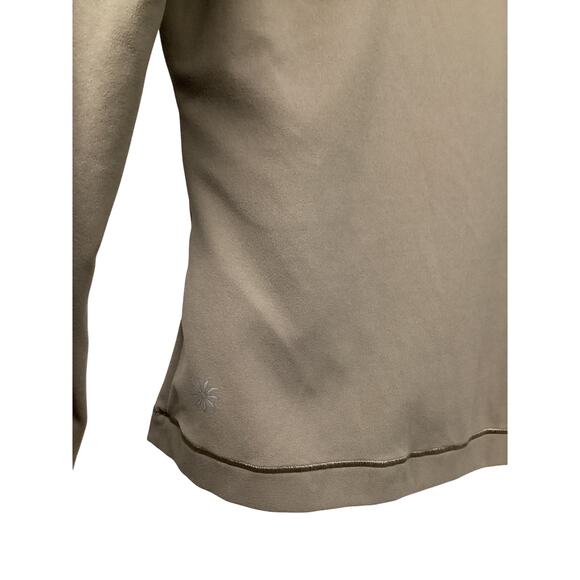 Athleta Encore Taupe Wrap Ballet V-Neck Yoga Top Shirt Large Stretch - Picture 4 of 6